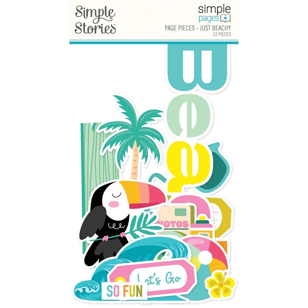 Simple Stories - Just Beachy Collection - Page Pieces - JBY22331 - 12pcs