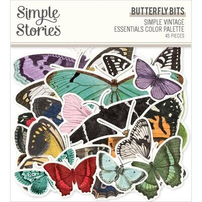 Simple Stories - Color Palette Collection - Die Cuts - Bits &amp; Pieces - Butterfly - SCVP22231 - 44 pcs