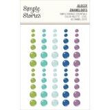 Simple Stories - Simple Vintage Color Palette Collection - Essentials Bits &amp; Pieces - Enamel Dots - Cool - Glossy - SCVP22243 - 60 pcs