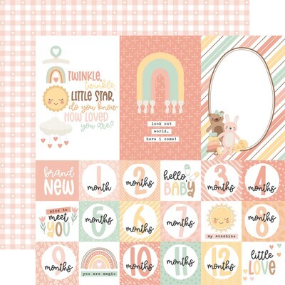 Echo Park Paper Co - Our Baby Girl - 12 x 12 Paper Pack - BA202016 - 12 Sheets + Sticker sheet