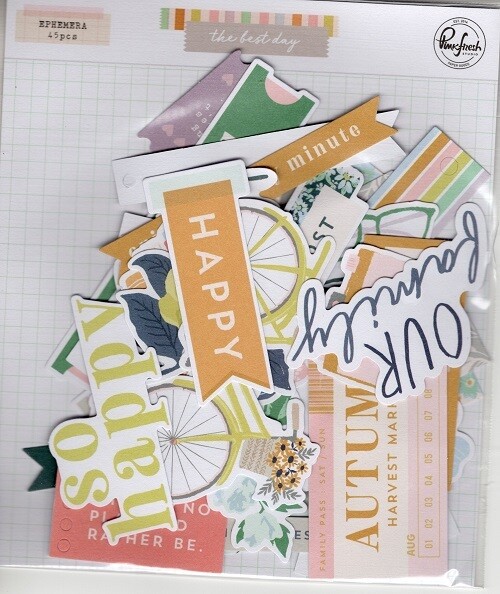 PinkFresh Studio - The Best Day Collection - Ephemera 2 - Die Cuts - 125421 - 45 pcs