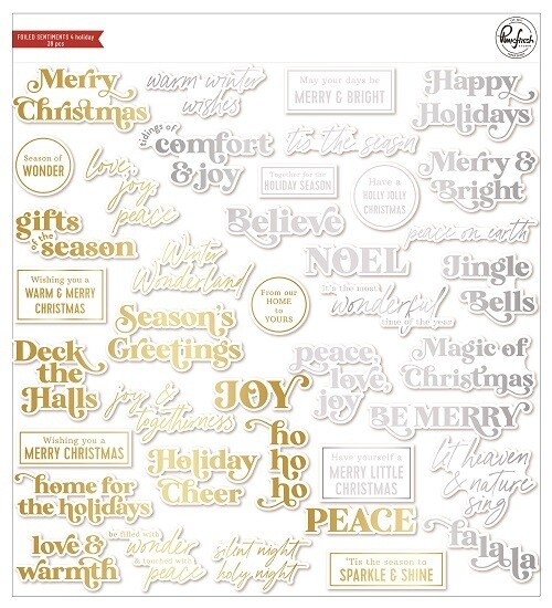 PinkFresh Studio - Die Cuts - Sentiments 4 - Holiday - 178022- 39 pcs