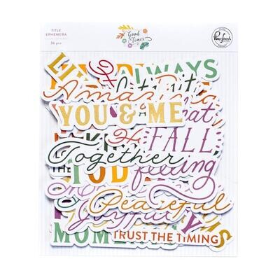 PinkFresh Studio - Good Times Collection - Die Cuts - Sentiments - 167122- 36 pcs