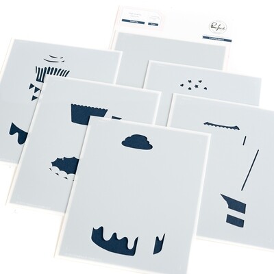 PinkFresh Studio - Layered Stencil - Sweet Day - 199423 - 6pcs