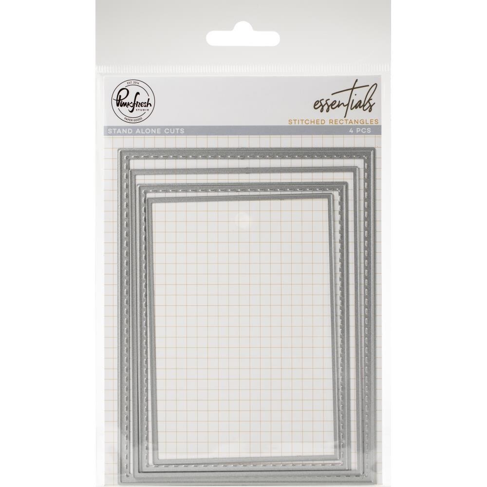 PinkFresh Studio - Essentials Collection - Die Set - Stitched Rectangles - PF001ES