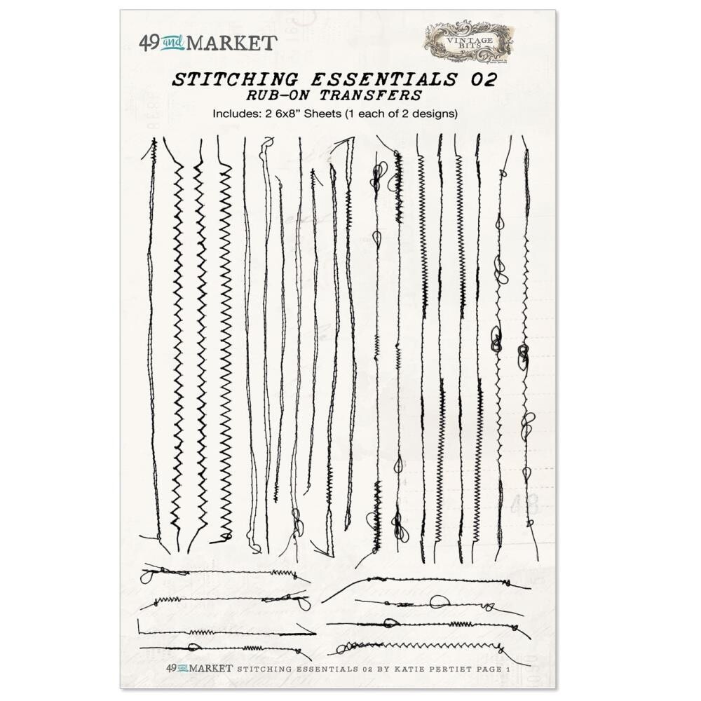 49 &amp; Market - Essentials - Stitching #2 - Rub On Transfers - E26030 - 2 sheets