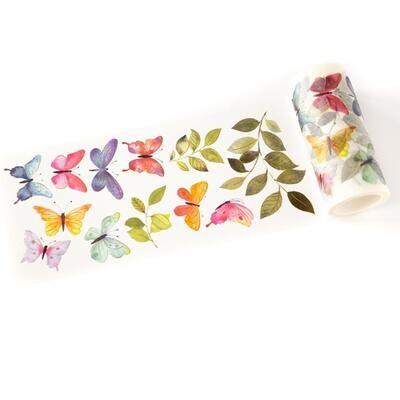 PinkFresh Studio - Artsy Floral Collection - Fluttering Butterflies - Washi Tape - 4" x 10mtrs - 219024 - Due Early May