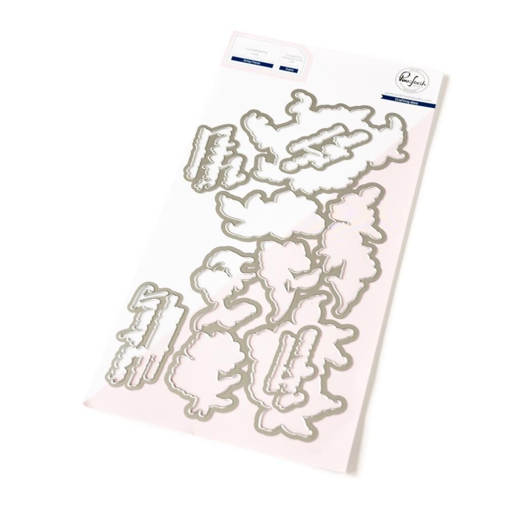 PinkFresh Studio - Artsy Floral Collection - Artsy Floral - Slimline - Die Set - 4&quot; x 12&quot; - 240824 - 5 pcs