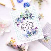 PinkFresh Studio - Artsy Floral Collection - Vines &amp; Roses - Clear Polymer Stamp - Slimline - 4" x 12" - 241124 - 5 Pcs