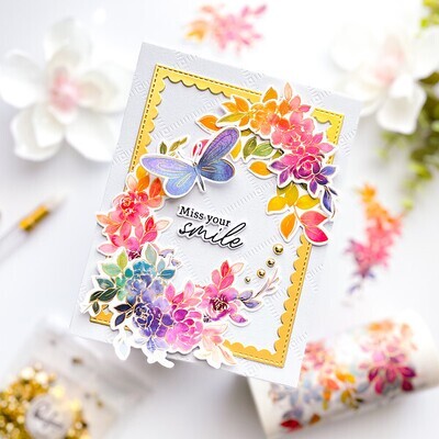 PinkFresh Studio - Washi Tape - Artsy Floral Collection - Vines &amp; Roses - 4" x 10M - 241424