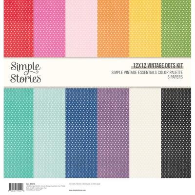 Simple Stories - Color Palette Collection - 12 x 12 - Essentials - Colour Dots pack - SVCP22248 - 6 sheets