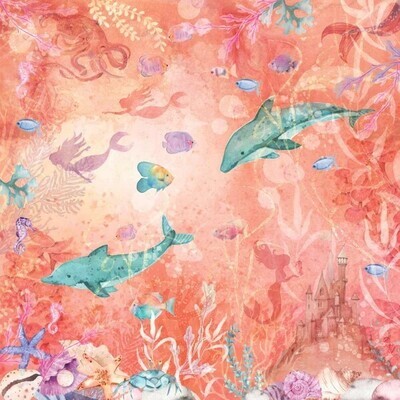Crafters Companion - Sara Davies Signature - Enchanted Ocean Collection - Enchanted Ocean - Vellum Paper Pad - 8 x8 - SEOVELACE8