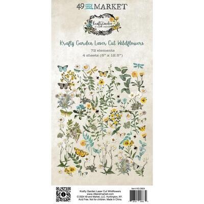 49 & Market - Krafty Garden Collection - Laser Cut Outs - Wildflowers - KG26634 - 72pcs