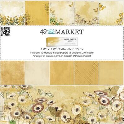 49 & Market - Color Swatch Collection - Ochre - 12 x 12 Paper Pad - OCS26795 - 10 Sheets