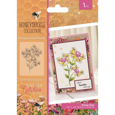 Crafters Companion - Nature's Garden - Honeysuckle Collection - Honey Flower - Clear Acrylic Stamp - 3.5" x 4.8" (8.9cm x 12.2cm)