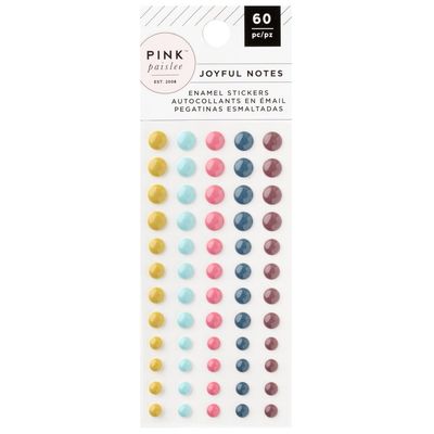 American Crafts - Pink Paislee - Joyful Notes Collection - Enamel Dots - 34030807 - 60 pcs