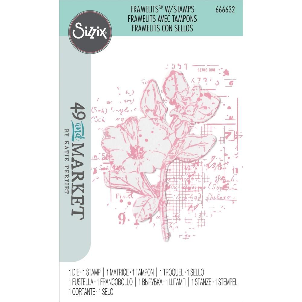 49 & Market - Sizzix - Stamp & Die Set - Floral Mix - 666632 - 2 pcs 1 Die & 1 Stamp - ETA Mid June 2024