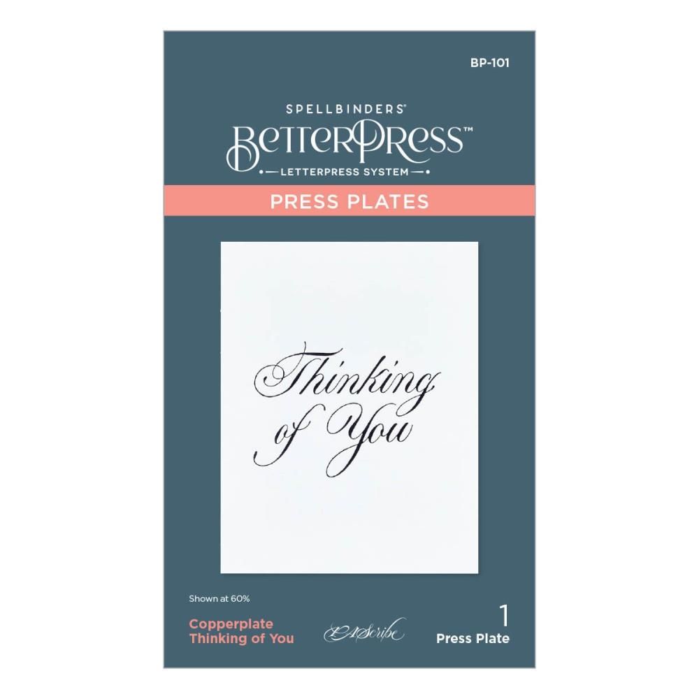 Spellbinders Paper Arts - Betterpress - Press Plate - By Paul Antonio - Thinking of You - BP-101