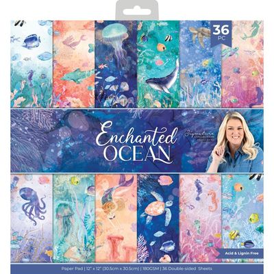 Crafters Companion - Sara Davies Signature - Enchanted Ocean Collection - 12 x 12 Paper Pad - S-EO-PAD12
