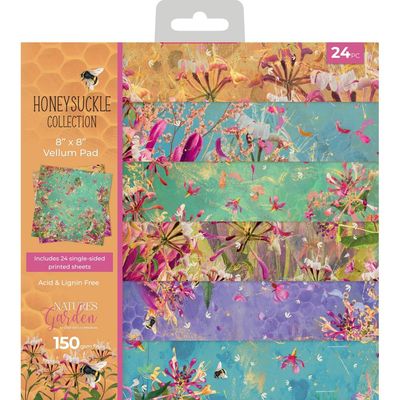 Crafters Companion - Nature&#39;s Garden Collection - Honeysuckle - Vellum 8 x 8 Pad - NG-HS-VEL8