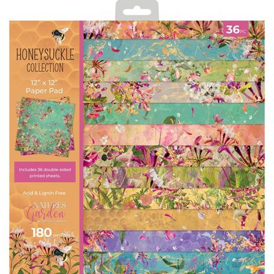 Crafters Companion - Nature's Garden Collection - Honeysuckle - 12 x 12 Paper Pad - NG-HS-PAD12