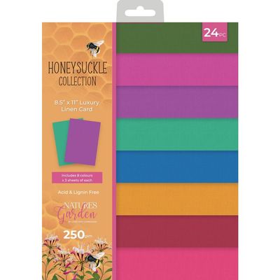 Crafters Companion - Nature&#39;s Garden Collection - Honeysuckle - Linen Cardstock Pack - NG-HS-Linen-US