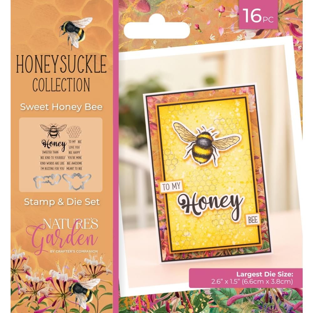 Crafters Companion - Nature&#39;s Garden Collection - Stamp &amp; Die Set - Honeysuckle - NG-HS-STD-SWHB