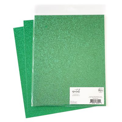 PinkFresh Studio - Essentials - Glitter Cardstock - 8.5&quot; x 11&quot; - Jade - PF141ES - 6 sheets