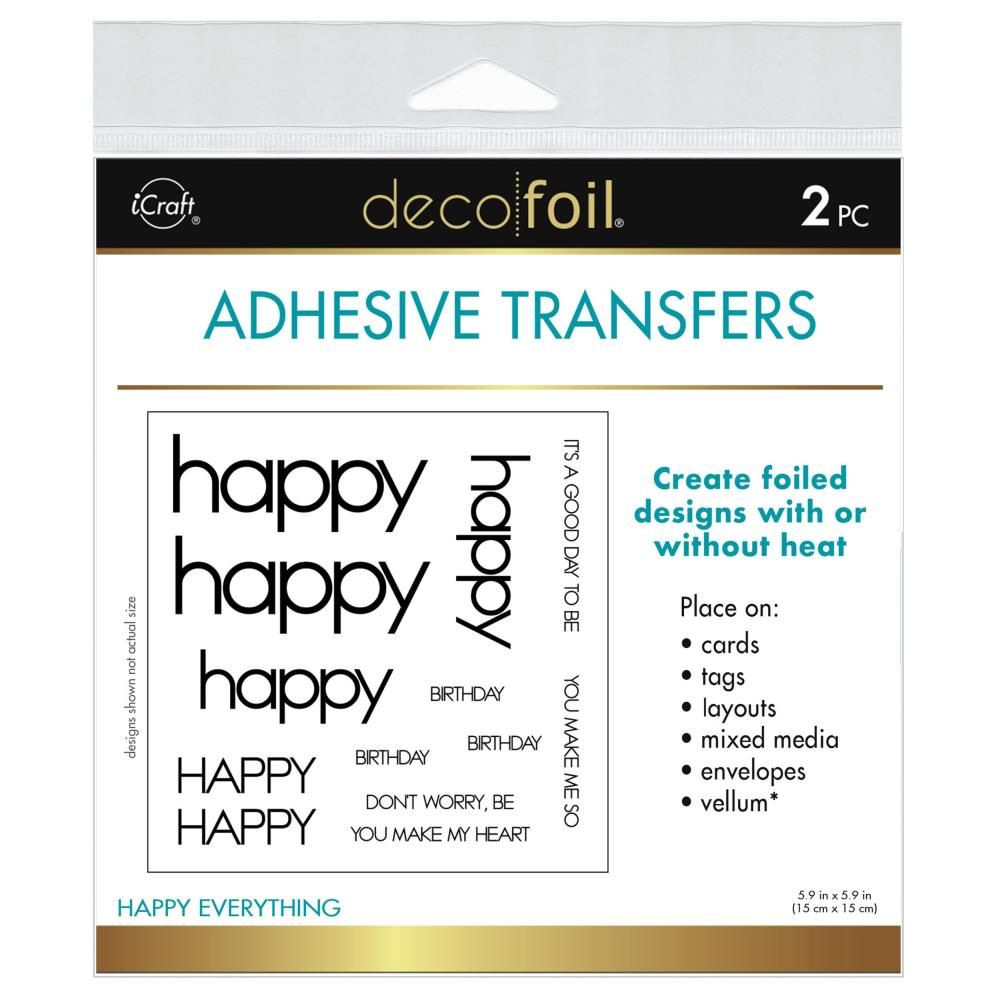 Therm O Web - iCraft - Deco Foil - A2 - Adhesive Transfer Sheets - Happy Everything - 5639 - 2 sheets