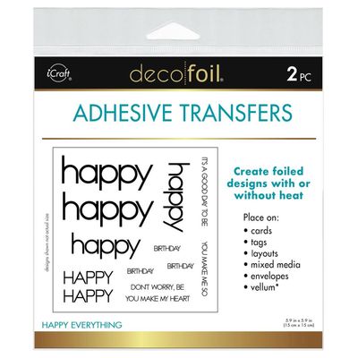 iCraft - Deco Foil - A2 - Toner Card Fronts - Happy Everything - 5639 - 2 sheets
