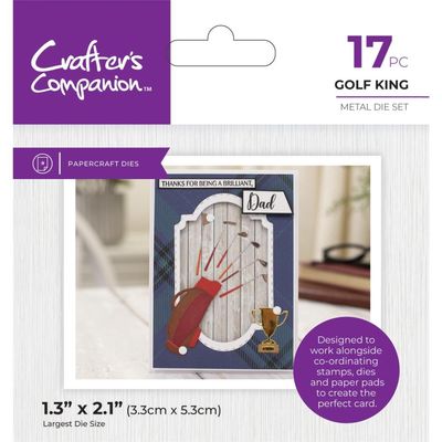 Crafters Companion - Modern Man Collection - Die Set - Golf King - CC-MM-MD-GOKI - 17pcs