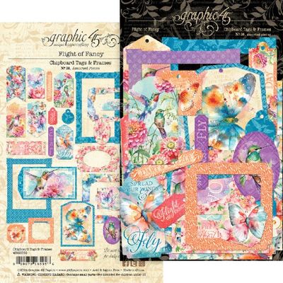 Graphic 45 - Flight of Fancy Collection - Chipboard - Frames &amp; Tags - G4502858