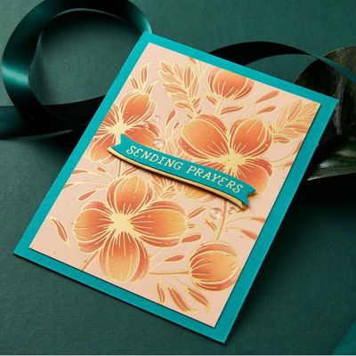 Spellbinders Paper Arts - Glimmer &amp; Stencil Bundle - Glimmering Buttercups - BD-0840 - 2 pcs