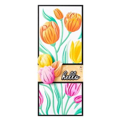 Spellbinders Paper Arts - 3D Embossing Folder - Simon Hurley -  Twirling Tulips - E3D-081