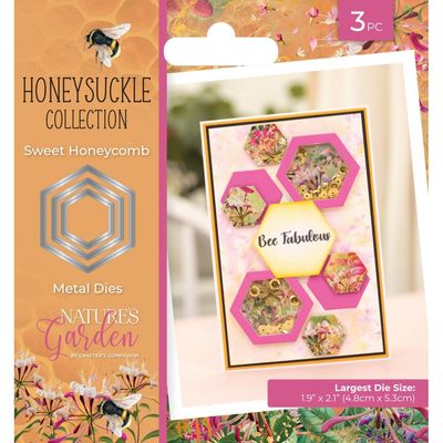 Crafters Companion - Natures Garden - Honeysuckle Collection - Sweet Honeycomb - NG-HS-MD-SWHC - 3pcs