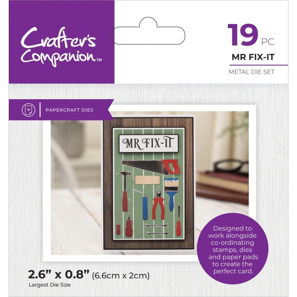 Crafters Companion - Modern Man Collection - Die Set - Mr Fix It - CC-MM-MD- MRFI - 19pcs