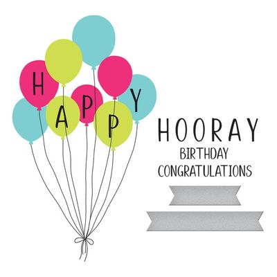 Spellbinders Paper Arts - Betterpress - Press Plate &amp; Die Set - Happy Hooray Balloons - BPR-005 - 16 plates , 2 die set, &amp; 2 Templates.