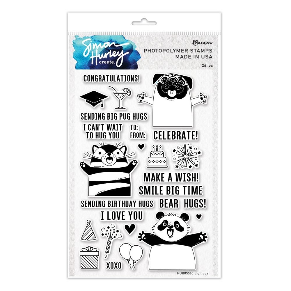 Simon Hurley Creates - Acrylic Stamp - Big Hugs - HUR85560 - 26pcs