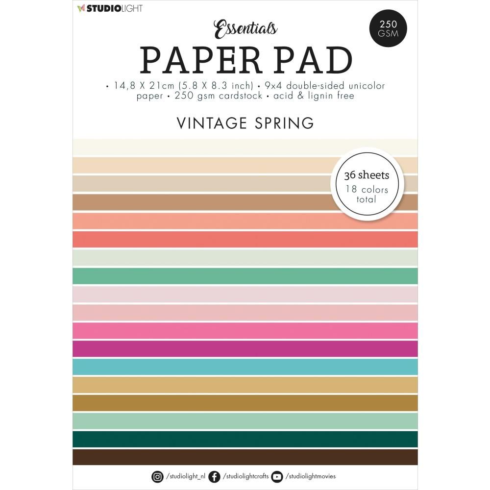 Studio Light Co - Paper Pad - NR92 - Vintage Spring - 8.25&quot; x 5.83&quot; - SL-ES-PP - 36 sheets