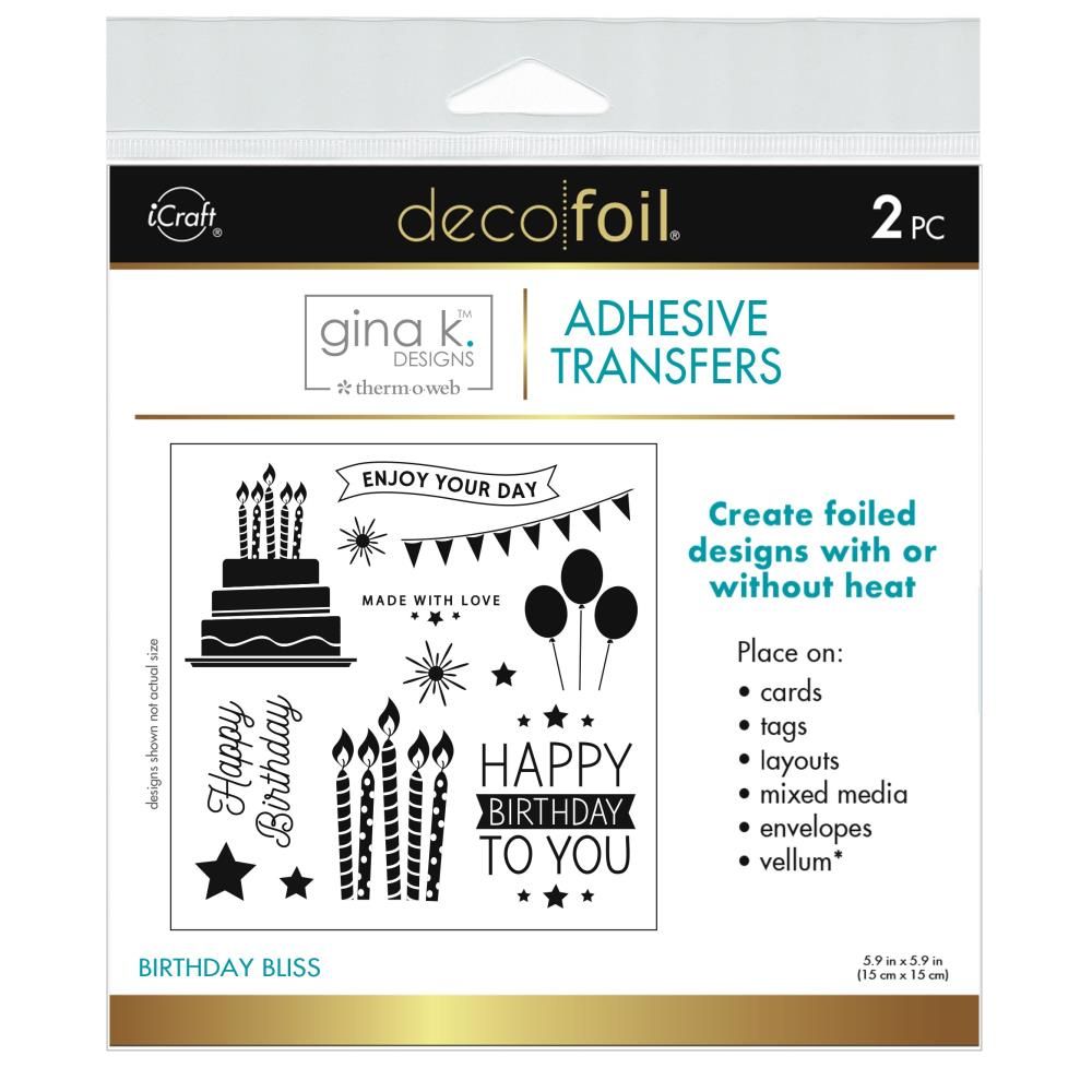 Therm O Web - iCraft - Deco Foil - A2 - Adhesive Transfer Sheets - Birthday Bliss - 5630 - 2 sheets