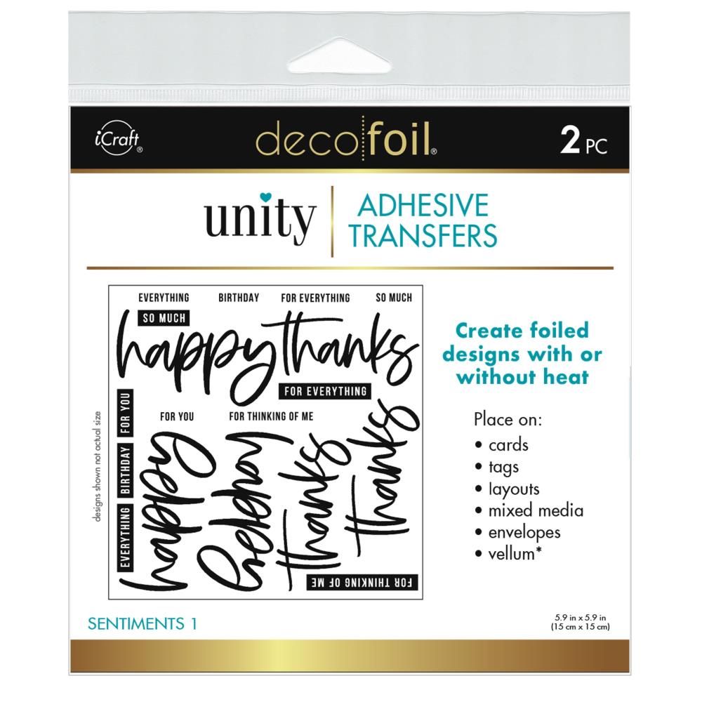 Therm O Web - iCraft - Deco Foil - A2 - Adhesive Transfer Sheets -  Sentiments 5632 - 2 sheets