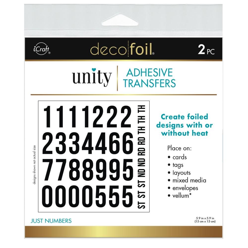 Therm O Web - iCraft - Deco Foil - A2 - Adhesive Transfer Sheets -  Just Numbers - 19118 - 2 sheets