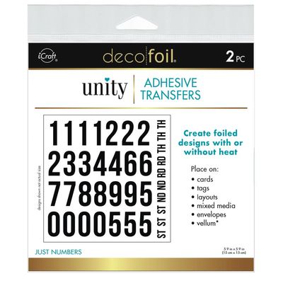 Therm O Web - iCraft - Deco Foil - A2 - Adhesive Transfer Sheets -  Just Numbers - 19118 - 2 sheets