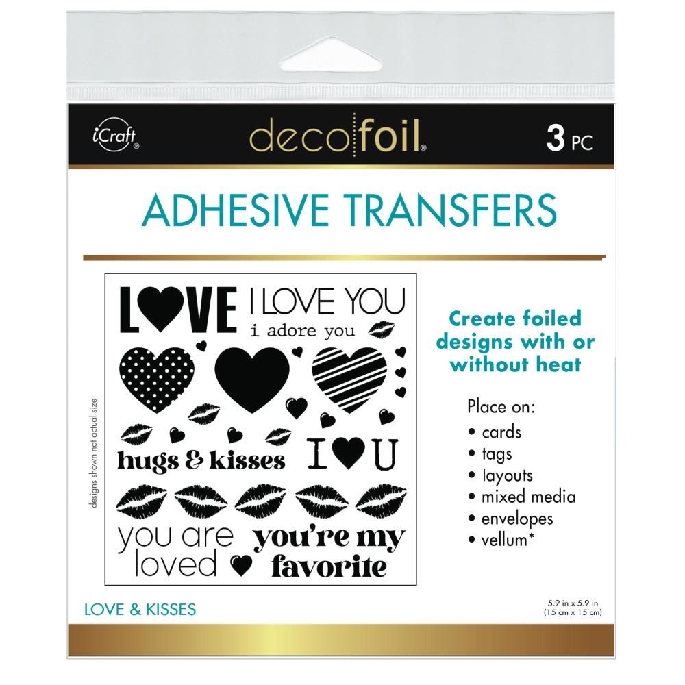 Therm O Web - iCraft - Deco Foil - A2 - Adhesive Transfer Sheets -  Love &amp; Kisses - 5664 - 2 sheets
