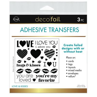 Therm O Web - iCraft - Deco Foil - A2 - Adhesive Transfer Sheets - Love &amp; Kisses - 5664 - 2 sheets