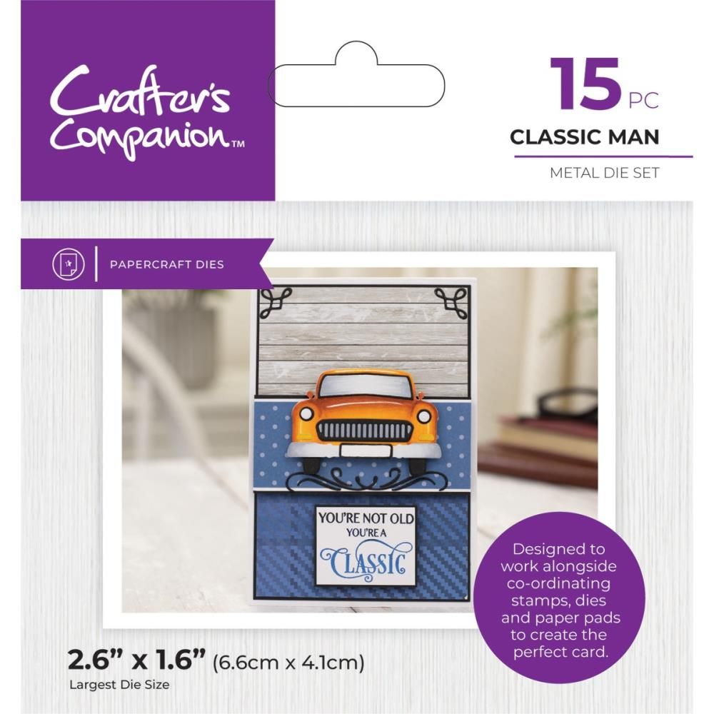 Crafters Companion - Modern Man Collection - Classic Man Die Set - CC-MM-MD-CLMA - 15 pcs
