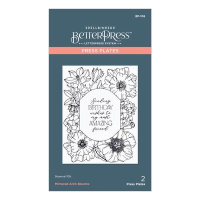 Spellbinders Paper Arts - Betterpress - Press Plate - Mirrored Arch Blooms - BP-106