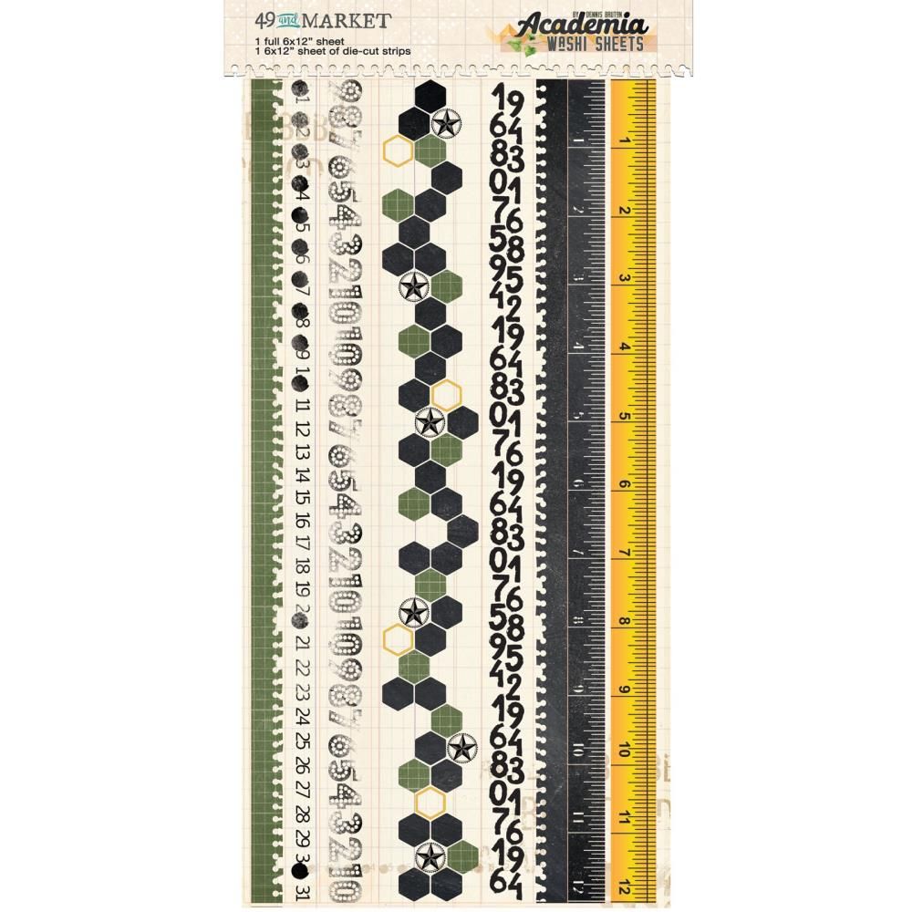 49 &amp; Market - Academia Collection - Washi Tape Sheet set - AC28195 - 2 sheets