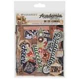 49 &amp; Market - Academia Collection - Chipboard Die Cut Element Set - AC28188 - 72 pcs