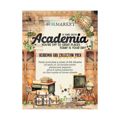 49 &amp; Market - Academia Collection - 6&quot; x 8&quot; Paper Pack - AC28058 - 24 Sheets